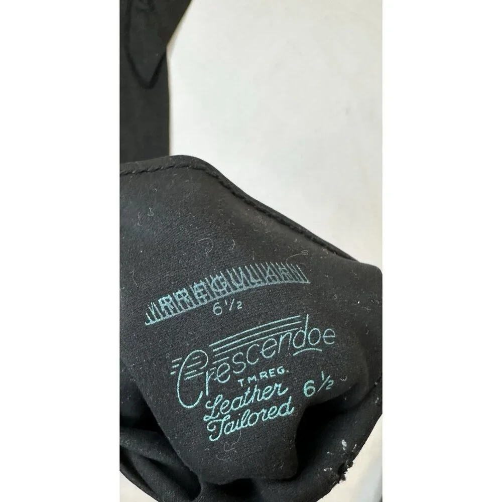 Vintage Crescendoe Black Cotton Gloves Beaded XS 6 1/2 Women's 1950s